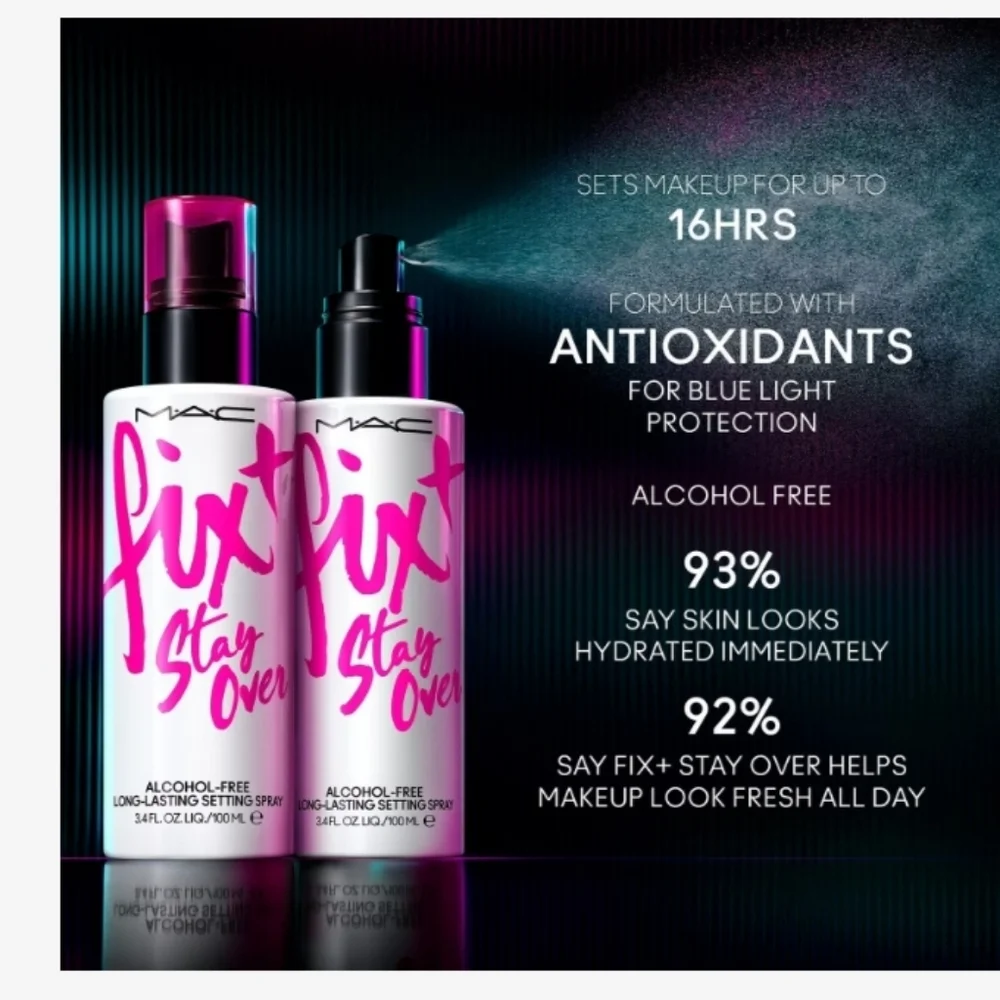 NIB MAC Fix+ Stay Over Alcohol-Free 24HR Setting Spray 1.0oz